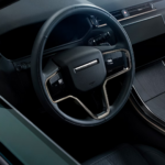 The steering wheel of the 2026 Range Rover Velar