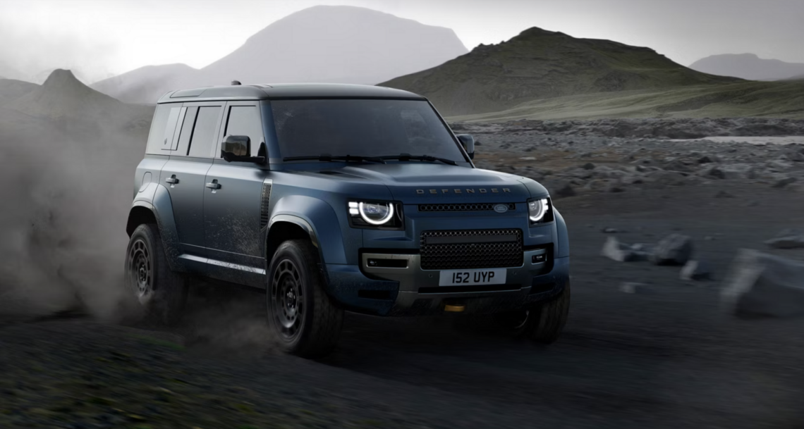 A new Land Rover vehicle traversing mountainous terrain